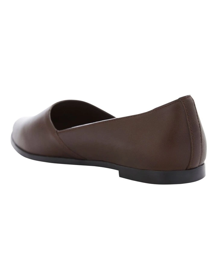 Rachael Flat Shoes in Chocolate Leather image 3