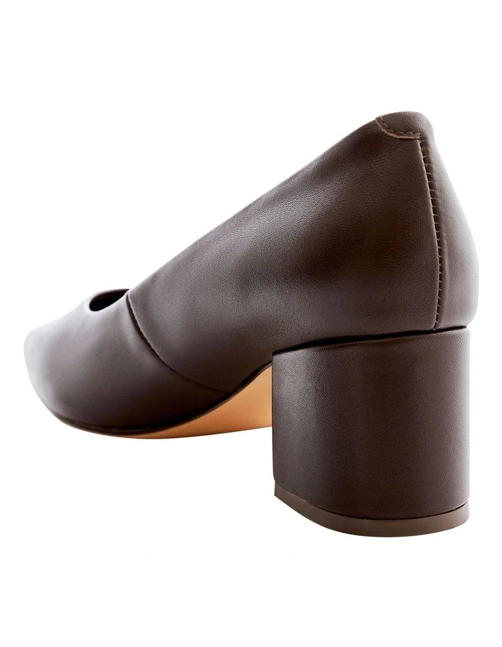 Idol Heeled Leather Shoes in Chocolate image 3