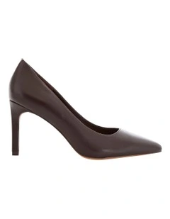 Octavia Heeled Leather Shoes in Chocolate