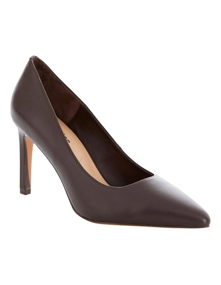 Octavia Heeled Leather Shoes in Chocolate image 2