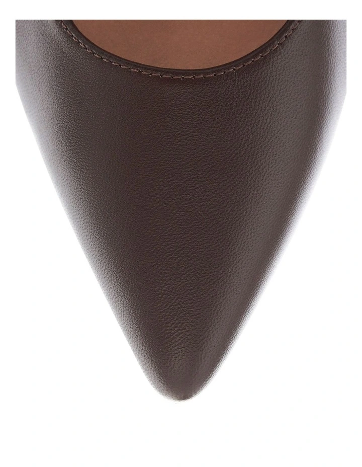 Octavia Heeled Leather Shoes in Chocolate image 4