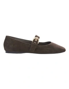 Melrose Ballet Flats in Chocolate Suede