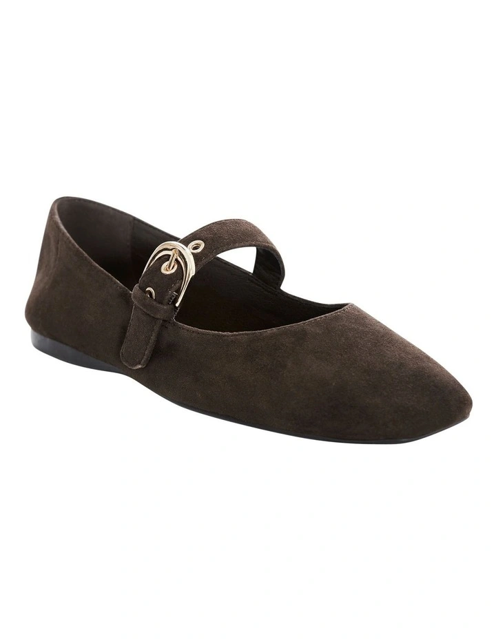 Melrose Ballet Flats in Chocolate Suede image 2