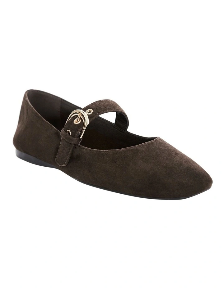 Melrose Ballet Flats in Chocolate Suede image 3