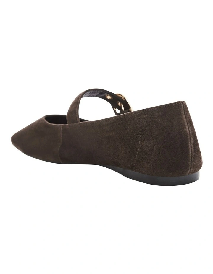 Melrose Ballet Flats in Chocolate Suede image 3