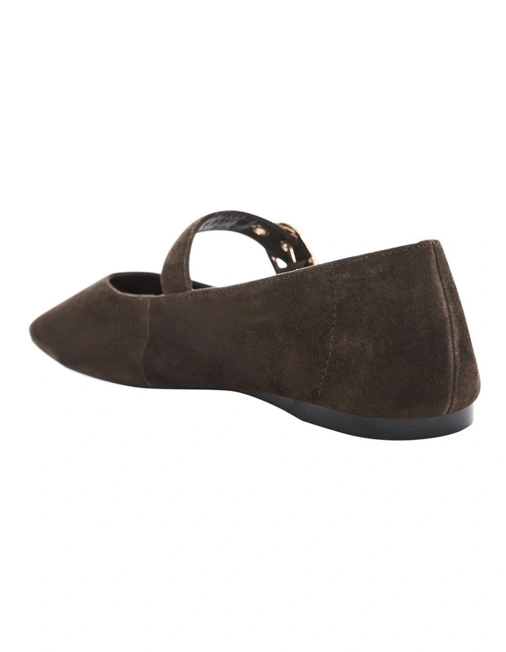 Melrose Ballet Flats in Chocolate Suede image 4