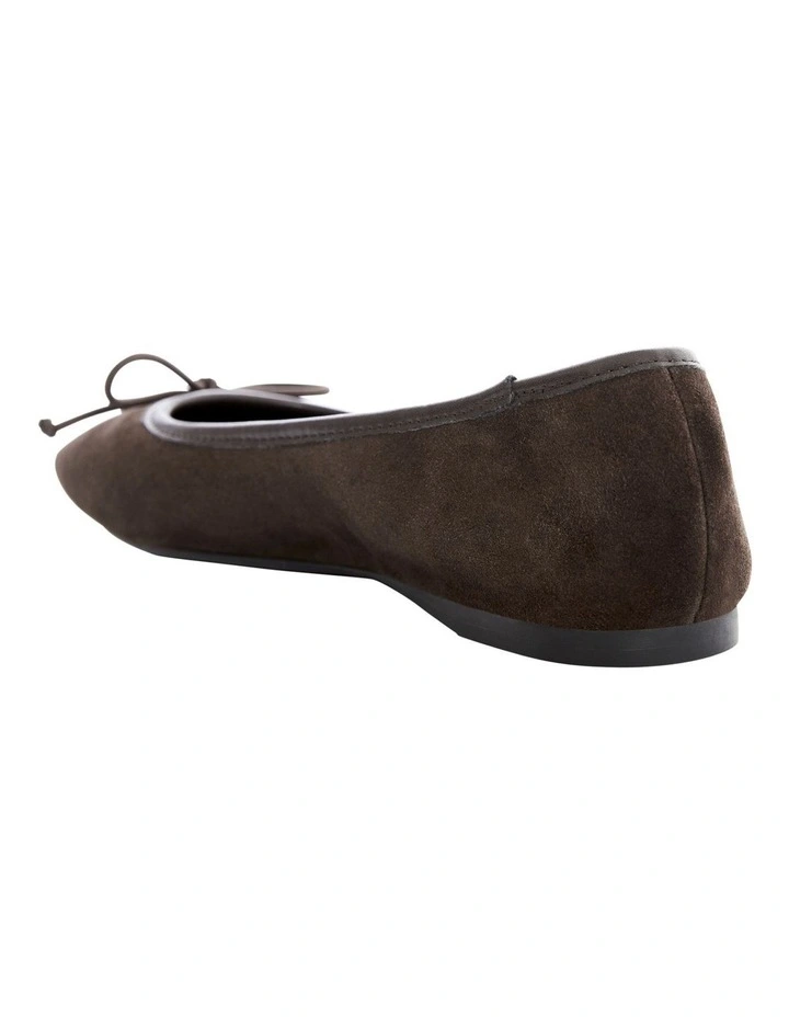 Maya Ballet Flats in Chocolate Suede image 3