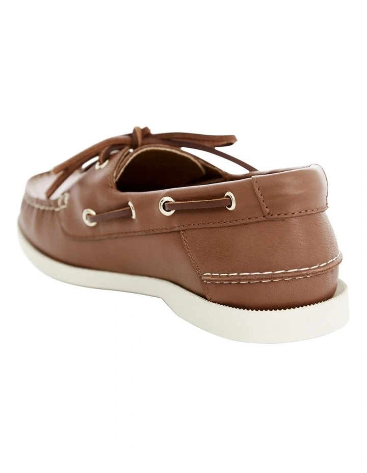 Anchor Flat Shoes in Brown Leather image 3