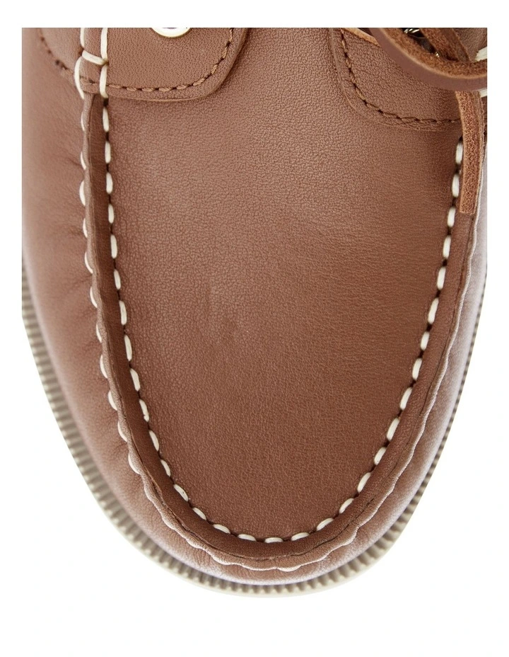 Anchor Flat Shoes in Brown Leather image 4