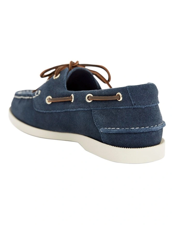 Anchor Flat Shoes in Navy Suede Leather image 3