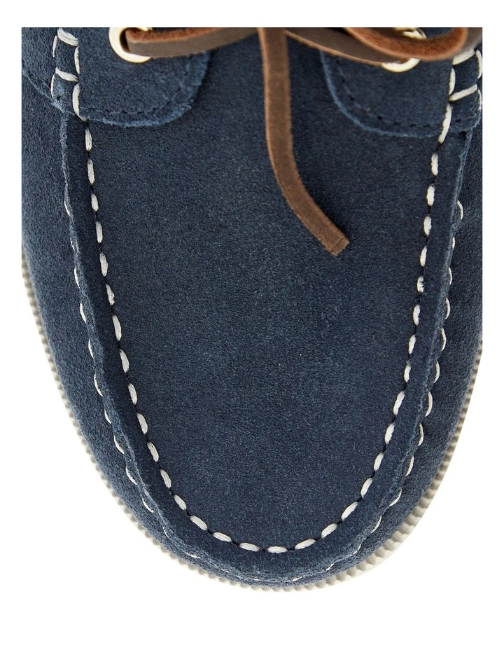 Anchor Flat Shoes in Navy Suede Leather image 4