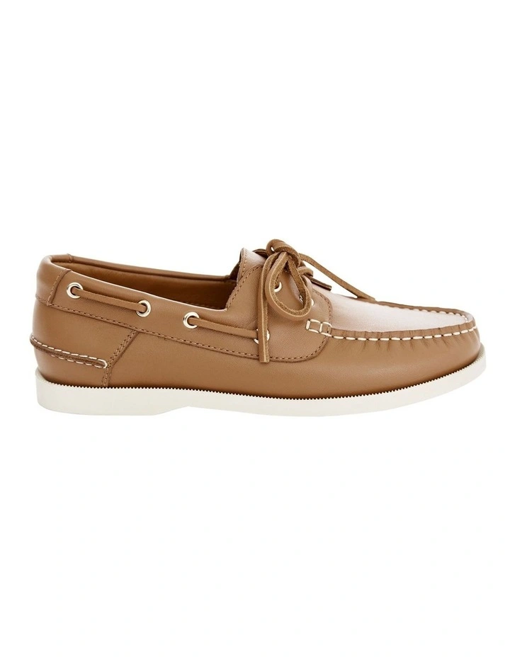 Anchor Flat Shoes in Tan Leather image 1