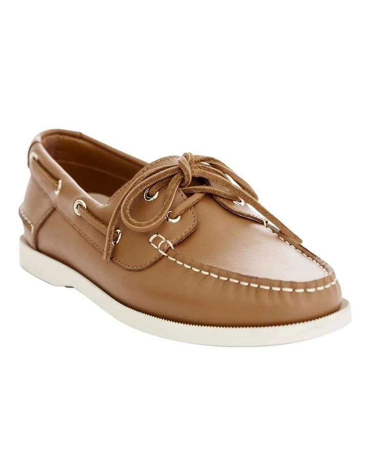 Anchor Flat Shoes in Tan Leather image 2
