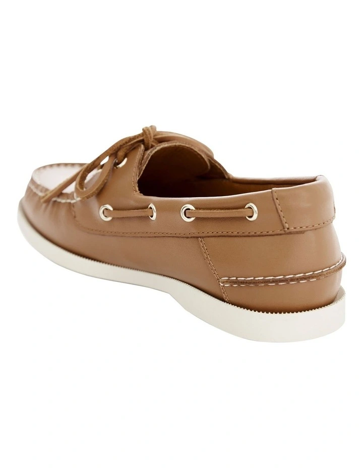 Anchor Flat Shoes in Tan Leather image 3