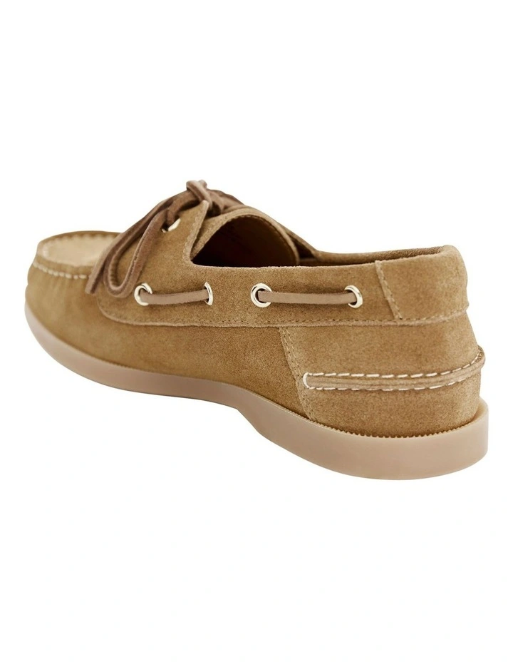 Anchor Flat Shoes in Taupe Suede Leather image 3