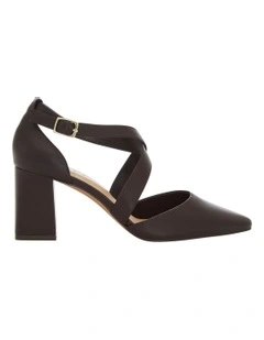 Kara Heeled Shoes in Chocolate Leather