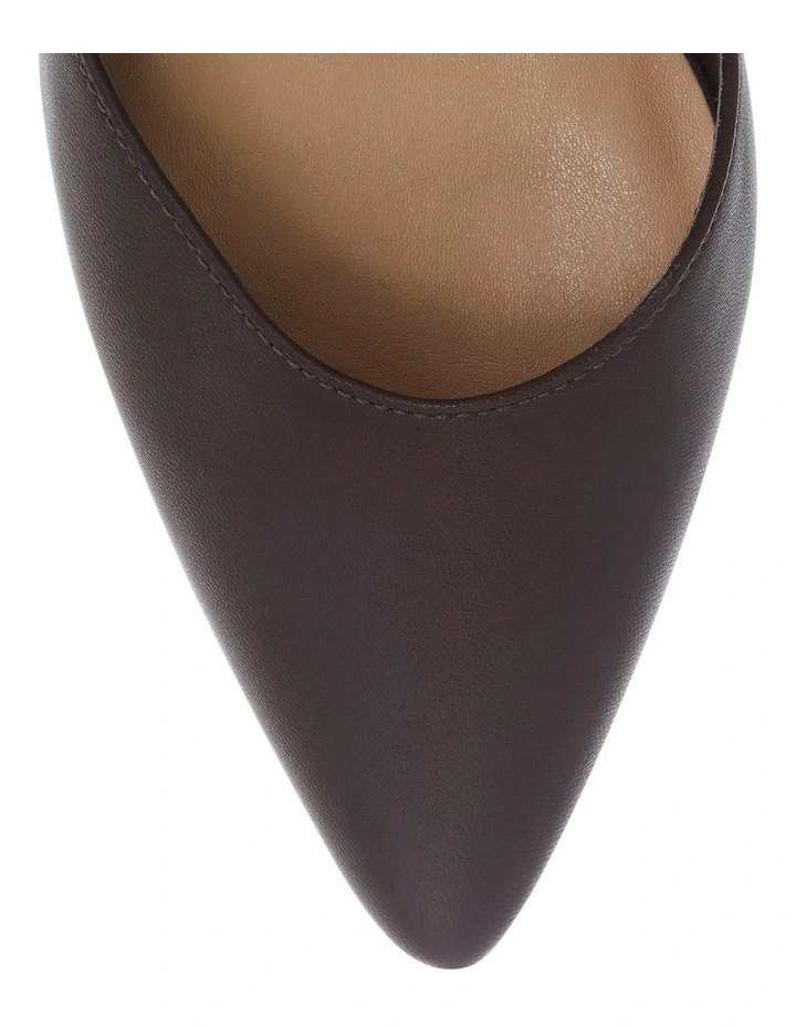 Kara Heeled Shoes in Chocolate Leather image 4