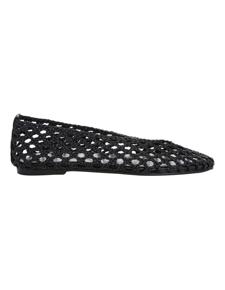 Ella Flats Ballet in Black Weave image 1