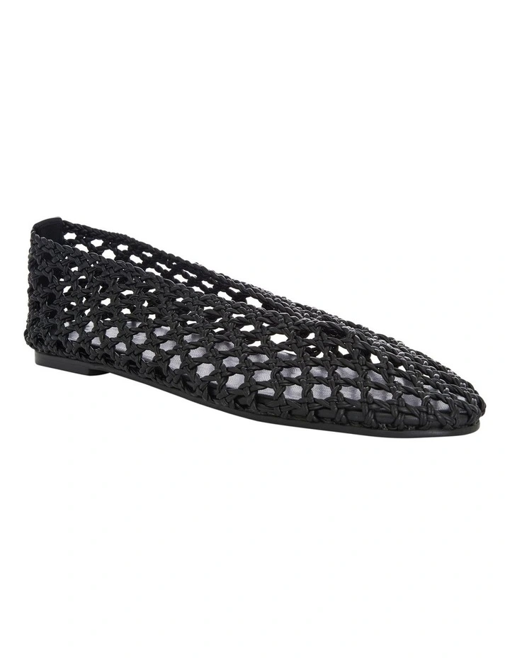 Ella Flats Ballet in Black Weave image 2