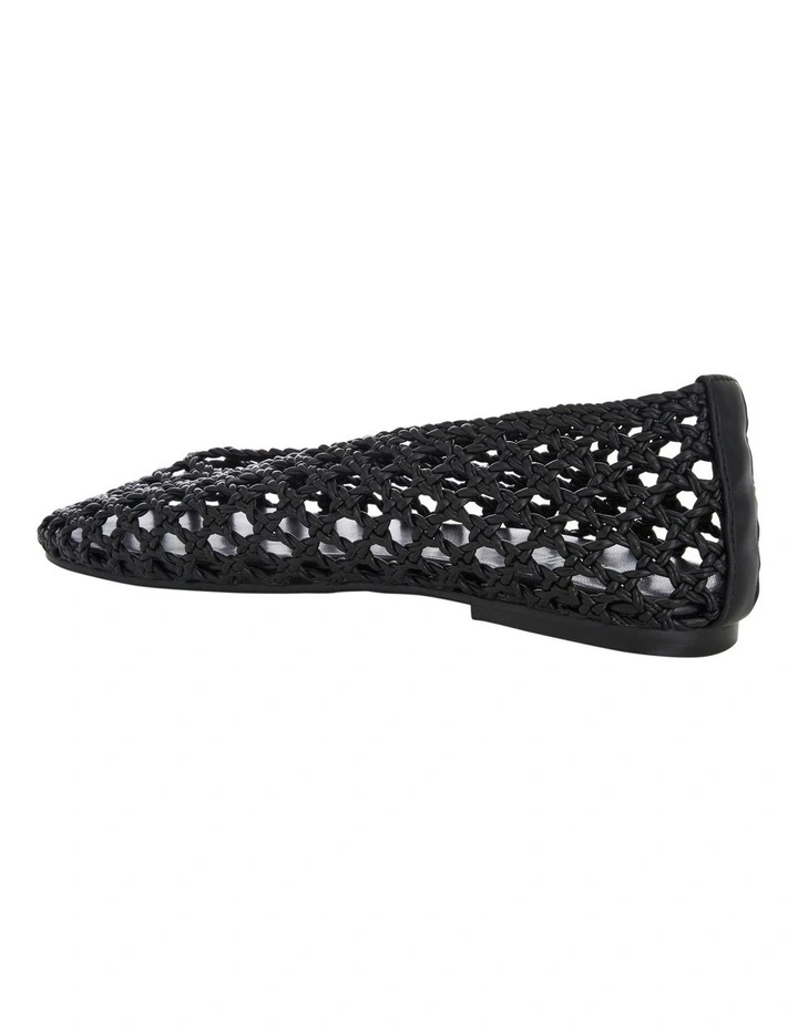 Ella Flats Ballet in Black Weave image 3