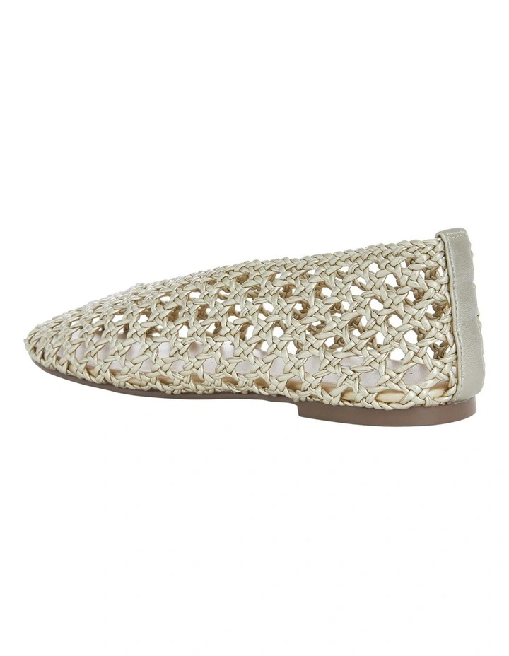 Ella Flats Ballet in Soft Gold Weave image 3