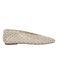 Ella Flats Ballet in Off White Weave