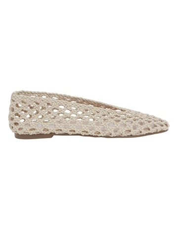 Ella Flats Ballet in Off White Weave