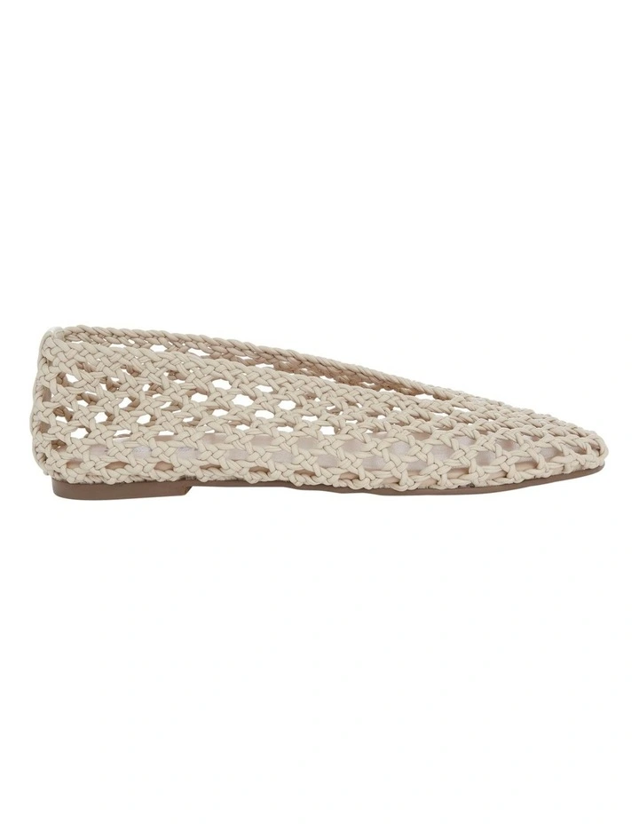 Ella Flats Ballet in Off White Weave image 1
