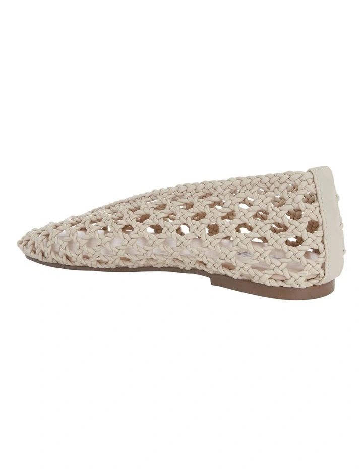 Ella Flats Ballet in Off White Weave image 3