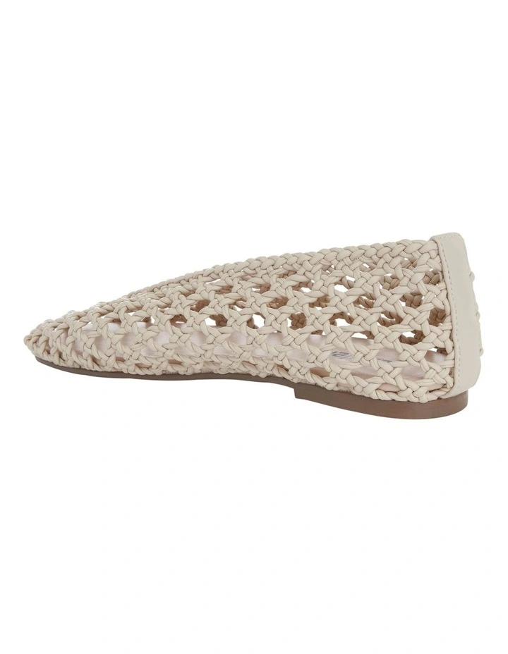 Ella Flats Ballet in Off White Weave image 4