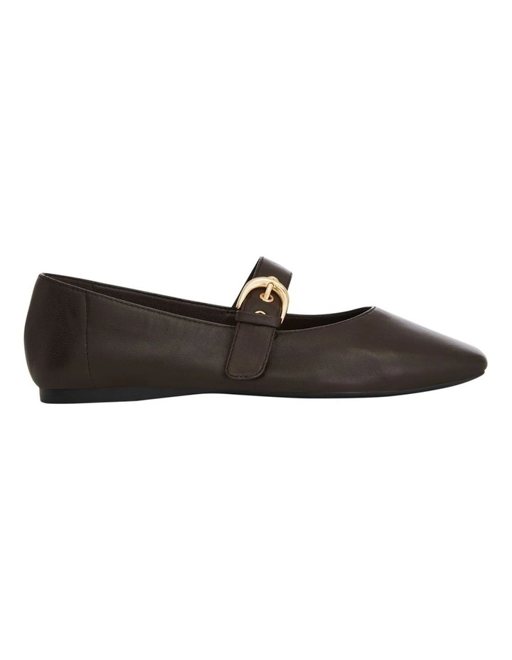 Melrose Flat Shoes in Chocolate Leather image 1