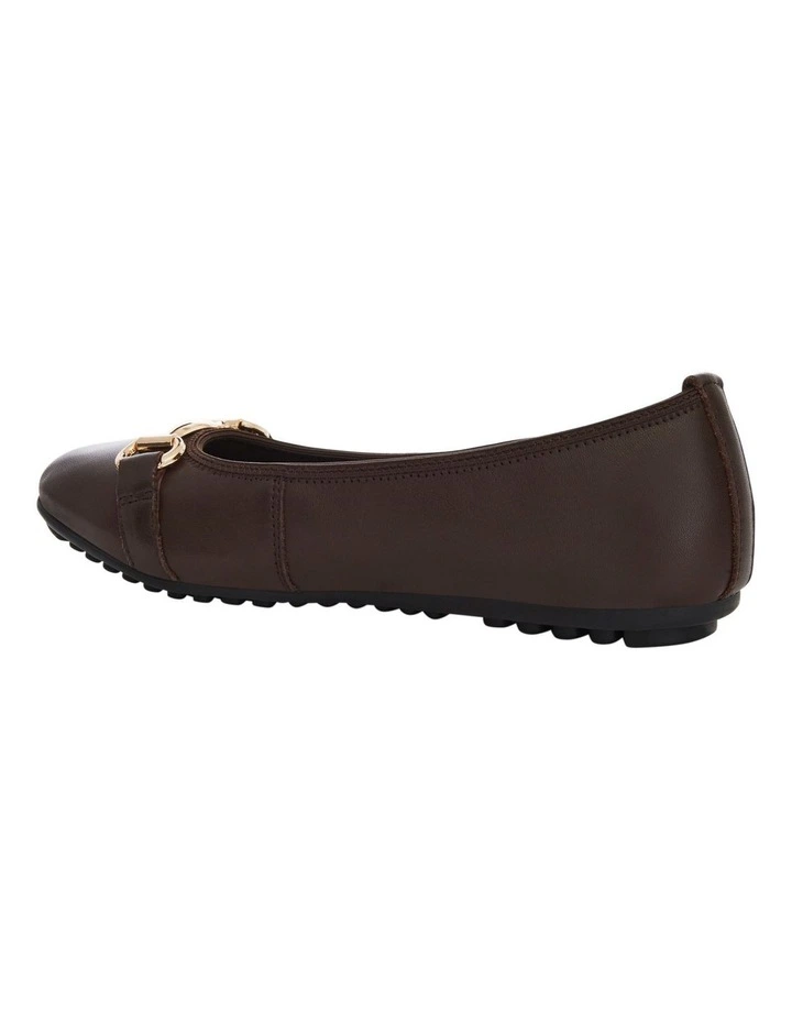 Pilgrim Flat Shoes in Chocolate Leather image 3