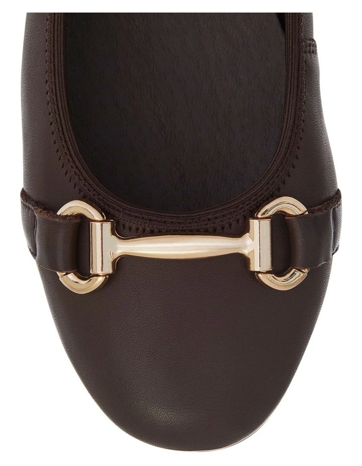 Pilgrim Flat Shoes in Chocolate Leather image 4