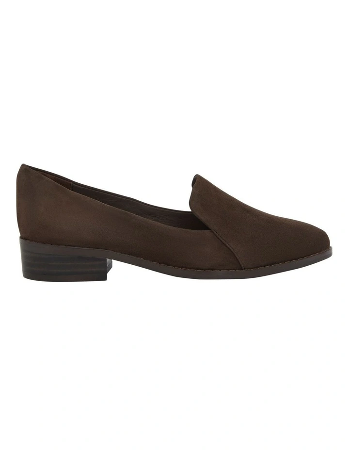 Tara Flat Shoes in Chocolate Suede image 1