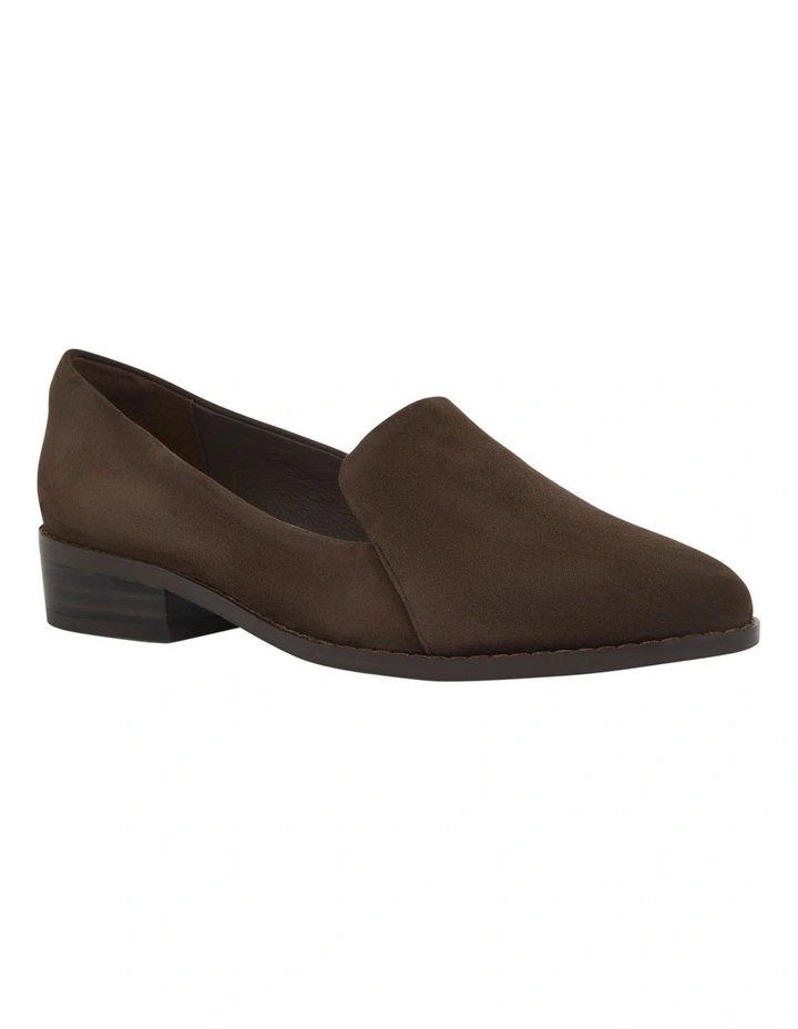 Tara Flat Shoes in Chocolate Suede image 2
