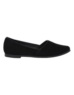 Rachael Flat Shoes in Black Suede
