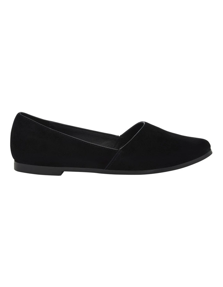 Rachael Flat Shoes in Black Suede image 1