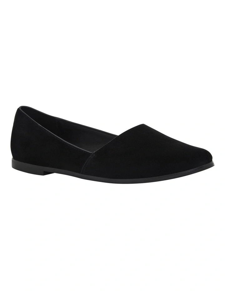 Rachael Flat Shoes in Black Suede image 2