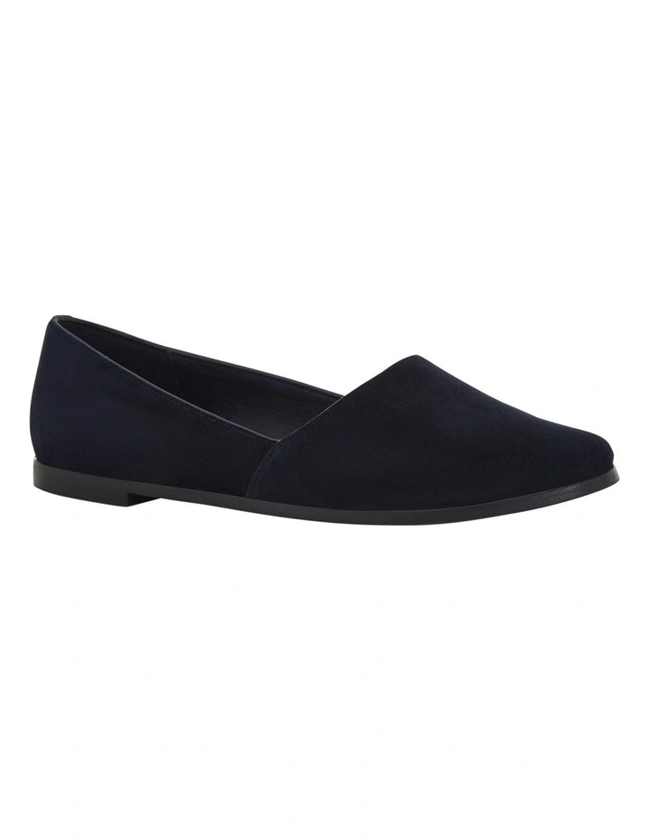 Rachael Flat Shoes in Navy Suede image 2
