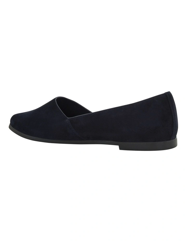 Rachael Flat Shoes in Navy Suede image 3