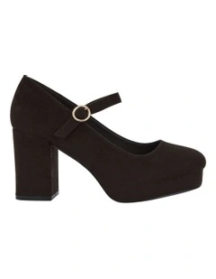 Tate Heeled Shoes in Chocolate Micro