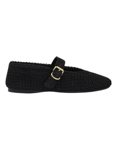 Maze Ballet Flats in Black Weave