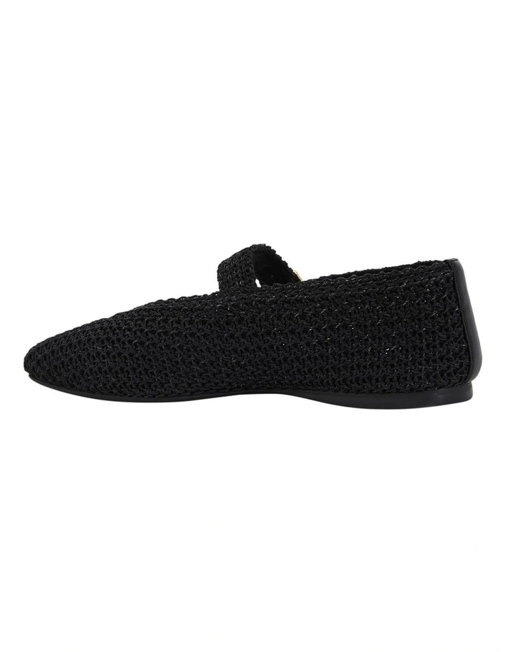 Maze Ballet Flats in Black Weave image 3