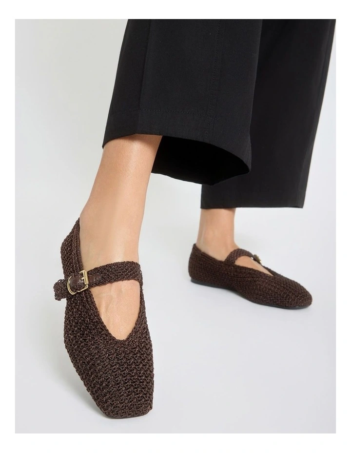 Maze Ballet Flats in Chocolate Weave image 2