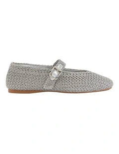 Maze Ballet Flats in Grey Weave