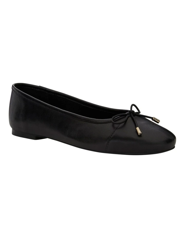 Ariel Leather Ballet Flats in Black image 3