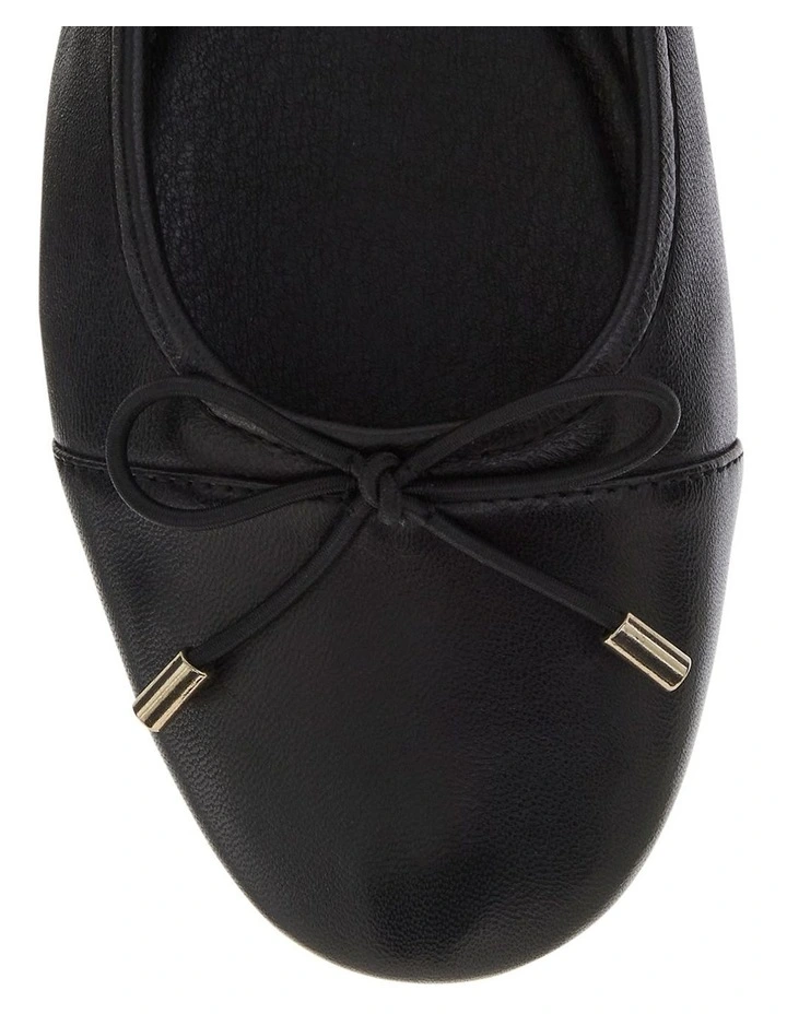 Ariel Ballet Flats in Black Leather image 4