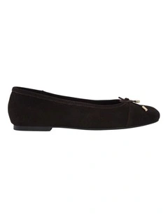 Ariel Ballet Flats in Chocolate Suede
