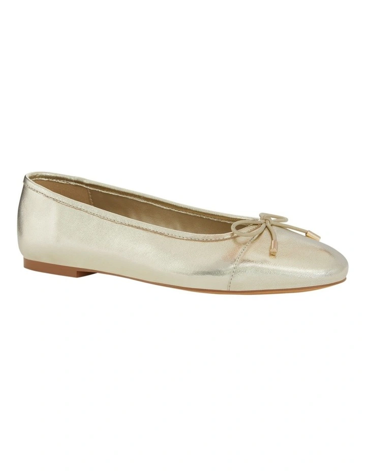 Ariel Ballet Flats in Gold Metallic Leather image 2
