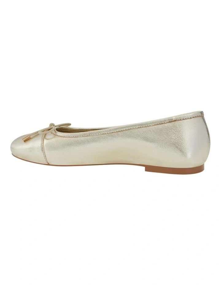Ariel Ballet Flats in Gold Metallic Leather image 3